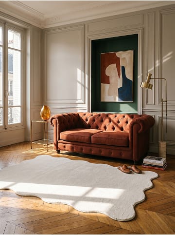 KADIMA DESIGN Hochflorteppich Uni Antirutsch weich wohnlich Wohnzimmer gemütlich in Beige