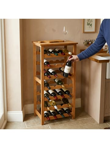 relaxdays Weinregal in Natur - (B)47 x (H)94 x (T)26 cm