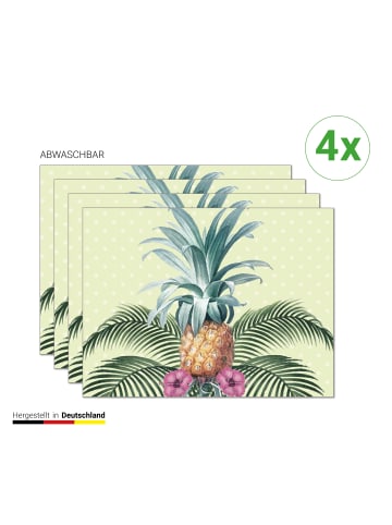 Tischsetmacher.de Tischsets I Platzsets "Ananas mit Palmenblätter" (L)30 x (B)40