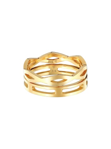 Elli Ring 925 Sterling Silber Ring Set in Gold