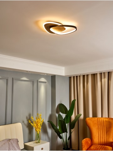 Licht-Erlebnisse Deckenlampe EEK E (B)35 x (L)45 x (H)6 cm in Natur Schwarz