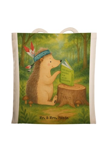 Mr. & Mrs. Panda Strandtasche Igel Federschmuck Design ohne Spruch in Weiß