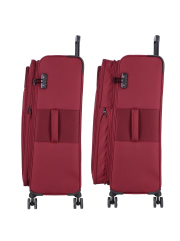 D&N Travel Line 9704 4 Rollen Trolley L 78 cm mit Dehnfalte in dark red