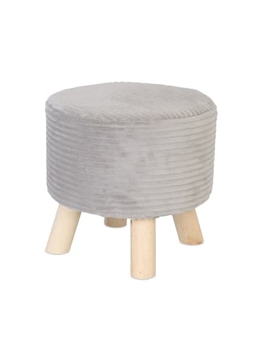 relaxdays Hocker in Hellgrau/ Natur - (H)30 x Ø 30 cm
