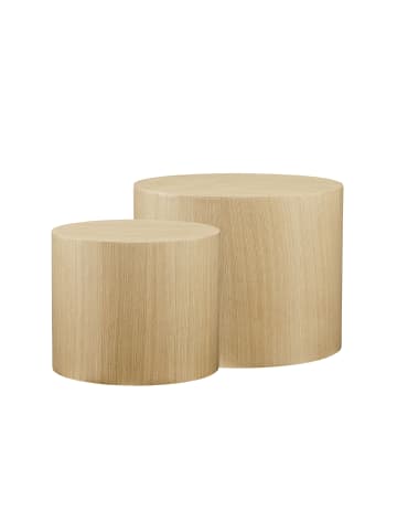 SalesFever Couchtisch-Set rund 2-teilig mit Holzfurnier in Natur