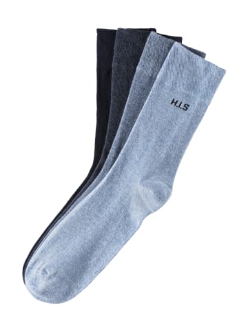 H.I.S Socken in marine, jeans-meliert, hellblau-meliert