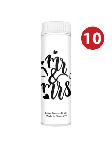 Pustefix PUSTEFIX Seifenblasen Klassik 42ml - 10er Set im Hochzeitsdesign Mr&Mrs