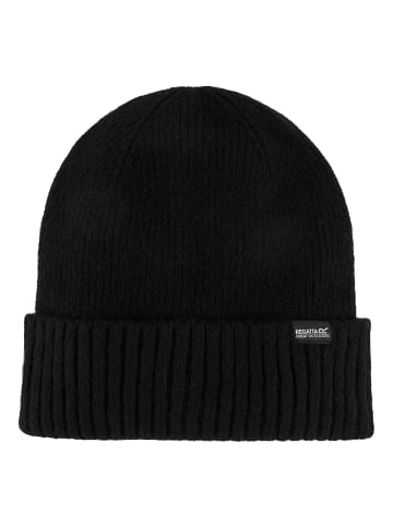 Regatta Ribbed Basic Beanie in Schwarz