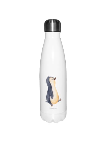 Mr. & Mrs. Panda Thermosflasche Pinguin mHerzieren ohne Spruch in Weiß