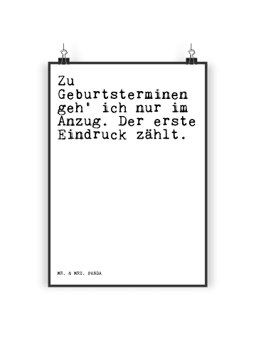 Mr. & Mrs. Panda Poster Zu Geburtsterminen geh' ich... mit Spruch in Weiß