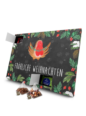 Mr. & Mrs. Panda Tee Adventskalender Rotkehlchen Weihnachten mit... in Kreidetafel