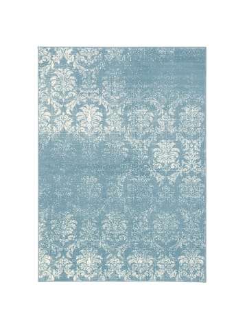 Pergamon Designer Kurzflor Teppich Moderne Muster in Pastell Blau