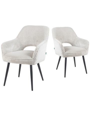 DUBI Möbel 2er-Set: Esszimmerstuhl Mika-Nils in Hellgrau - (B)60 x (H)87 x  (T)65 cm