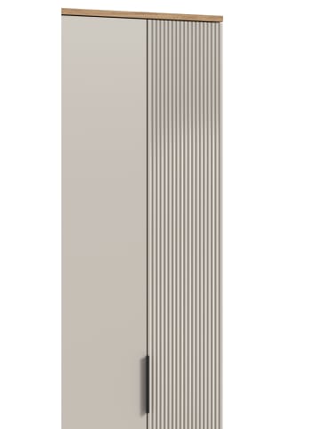 Inn.Furn Garderoben-Set 4-teilig Kaschmir Sand, Evoke Eiche, Flurmöbel 155 x 190 cm, Skid