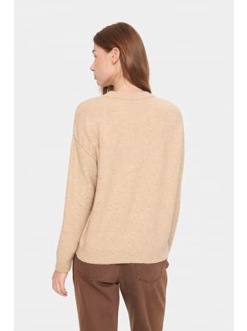 SAINT TROPEZ Strickpullover HayaSZ Gerade Passform in Macadamia