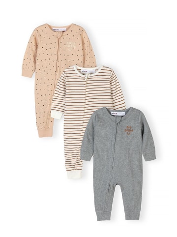 Minoti 3-er Pack Strampler 28BABYRIB25 in graumeliert