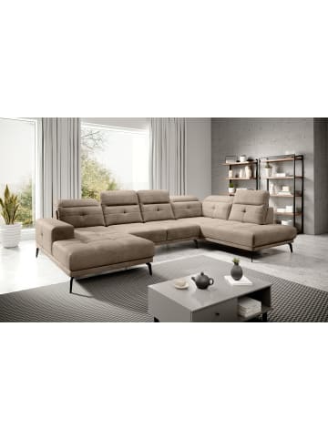 MF Design Brita Recamiere Rechts in Braunbeige -  (L) 205 x (B) 350 x (H) 107 cm