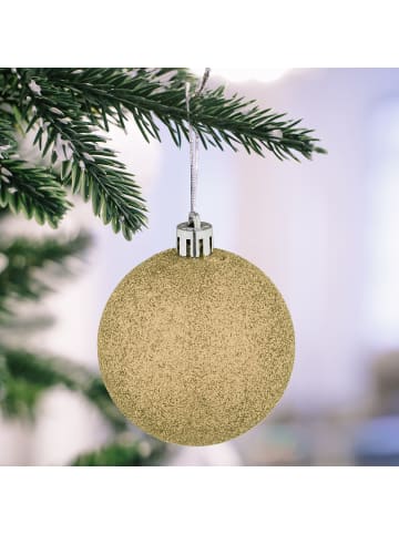 relaxdays 72-tlg. Weihnachtskugeln Set in Champagner