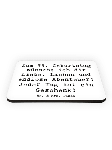 Mr. & Mrs. Panda Pinnwand Magnet Spruch 35. Geburtstag mit Spruch in Weiß