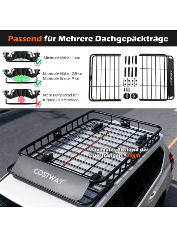 COSTWAY Dachbox Auto 425 L in Orange