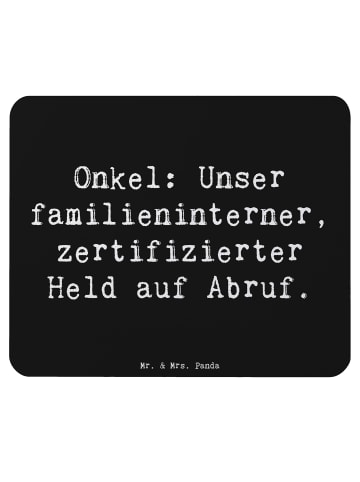 Mr. & Mrs. Panda Mauspad Onkel-Held mit Spruch in Schwarz