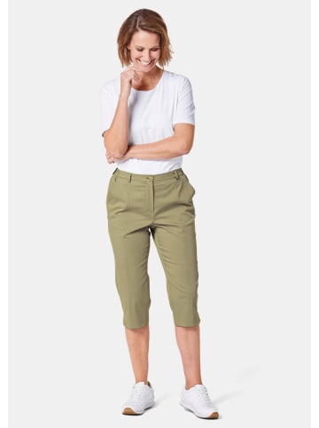 GOLDNER Kurze Caprihose aus Satin mit Stretch in schilf
