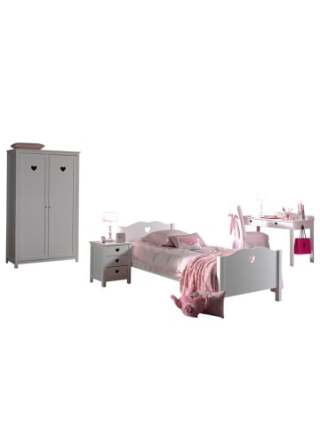 58 aufm Kessel KINDERZIMMER Kamila 5 weiß aus MDF mit Bett, Schrank und Nachtkonsole