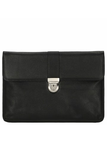 D&N Easy Business - Schreibmappe 27 cm Leder (schwarz) in schwarz