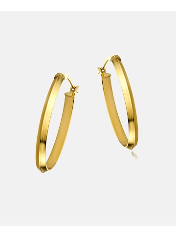 Diamant L'éternel Creolen aus 375 Gelbgold