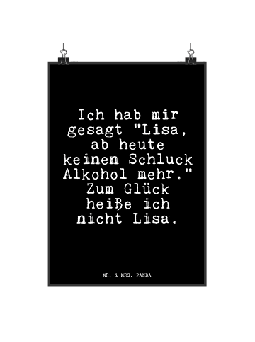 Mr. & Mrs. Panda Print Ich hab mir gesagt... mit Spruch in Schwarz