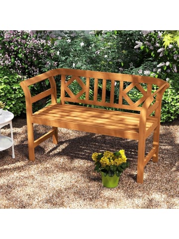 COSTWAY Gartenbank Akazienholz 2-Sitzer in Hellbraun