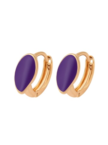 faina Women Huggie Earrings in Rose Gold Purple
