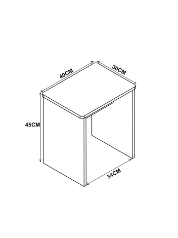 ebuy24 Schemel Esal anthrazit Eiche 40 x 30 cm