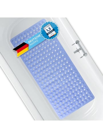 Flip Badewannenmatte hellblau 88x40cm Transparent