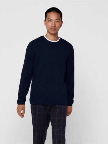 Only&Sons Dünner Langarm Strickpullover Rundhals Basic Sweater ONSPANTER in Navy
