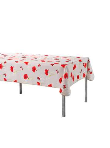 Douceur d’Intérieur Tischdecke SWEET POPPY, Mohnblumen in Rot, 150 x 240 cm