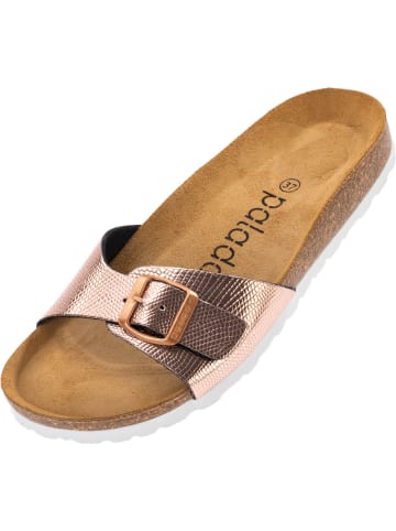 Palado Pantoletten Malta Coralino in Metallic Snake Rose