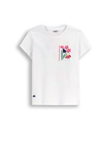 MOKIDA Baumwoll-t-shirt mit kurzen Ärmeln in weiß