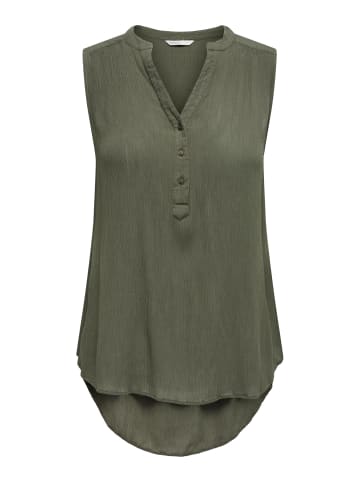 ONLY Tank Top Blusen Shirt V-Ausschnitt Oberteil ohne Ärmel ONLJETTE in Olive