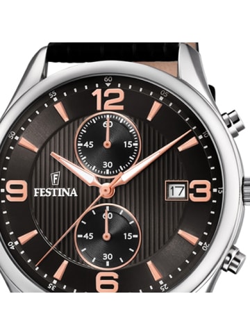 Festina Analog-Armbanduhr Festina Retro schwarz groß (ca. 42mm)