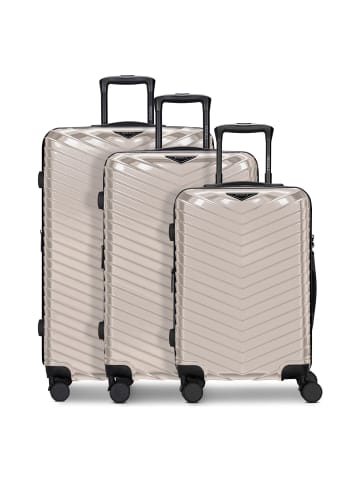 Redolz Essentials 18 4 Rollen Kofferset 3-teilig mit Dehnfalte in metallic-greige shiny