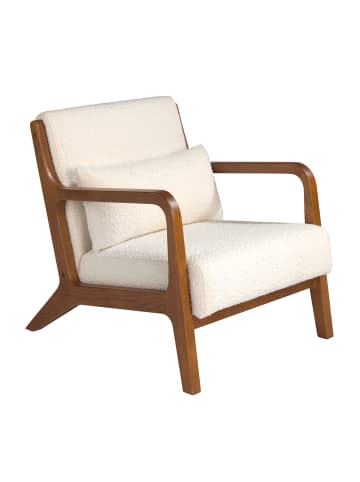 Angel Cerdá Sessel 5100 in Weiß / Walnuss – (B)68 x (H)86 x (T)74 cm