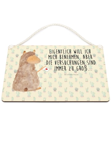 Mr. & Mrs. Panda Schild Alpaka Fahne mit Spruch in Kaktus Grün