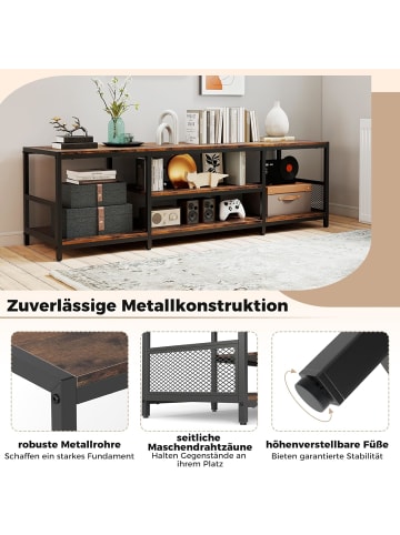 COSTWAY TV Schrank bis zu 65 Zoll in Braun