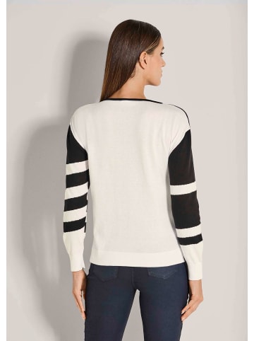 MADELEINE Sommer-Pullover mit Intarsien-Design in schwarz / weiß
