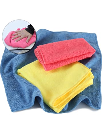 tectake 6er-Set Mikrofasertücher 35 x 35 cm, superweich und saugfähig