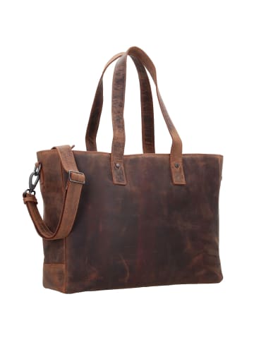 Plevier Shopper Tasche Leder 41 cm Laptopfach dunkelbraun