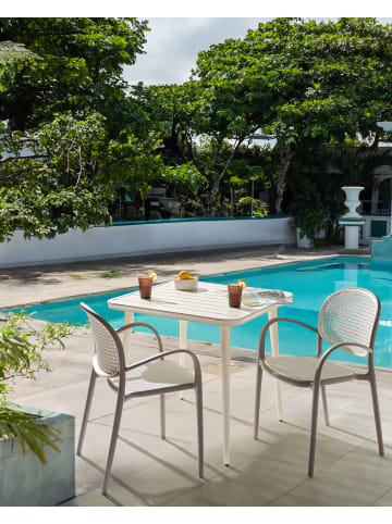 Beliani 2er-Set Gartenstuhl POVOLETTO in Braun/Weiß