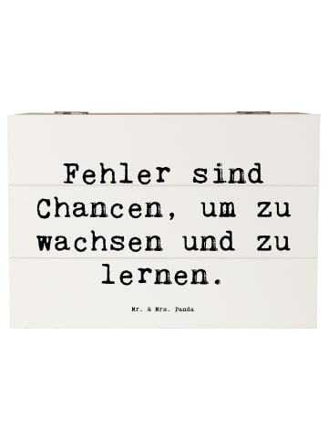 Mr. & Mrs. Panda Holzkiste Spruch Fehler lernen wachsen mit Spruch in Weiß