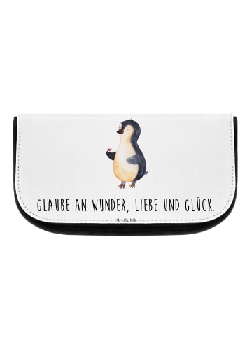 Mr. & Mrs. Panda Kulturtasche Pinguin Marienkäfer mit Spruch in Weiß